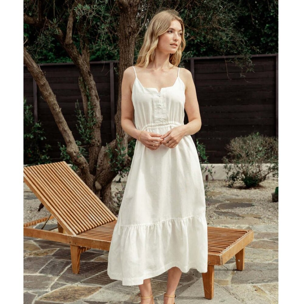 Darling Summer Day Midi Dress in White